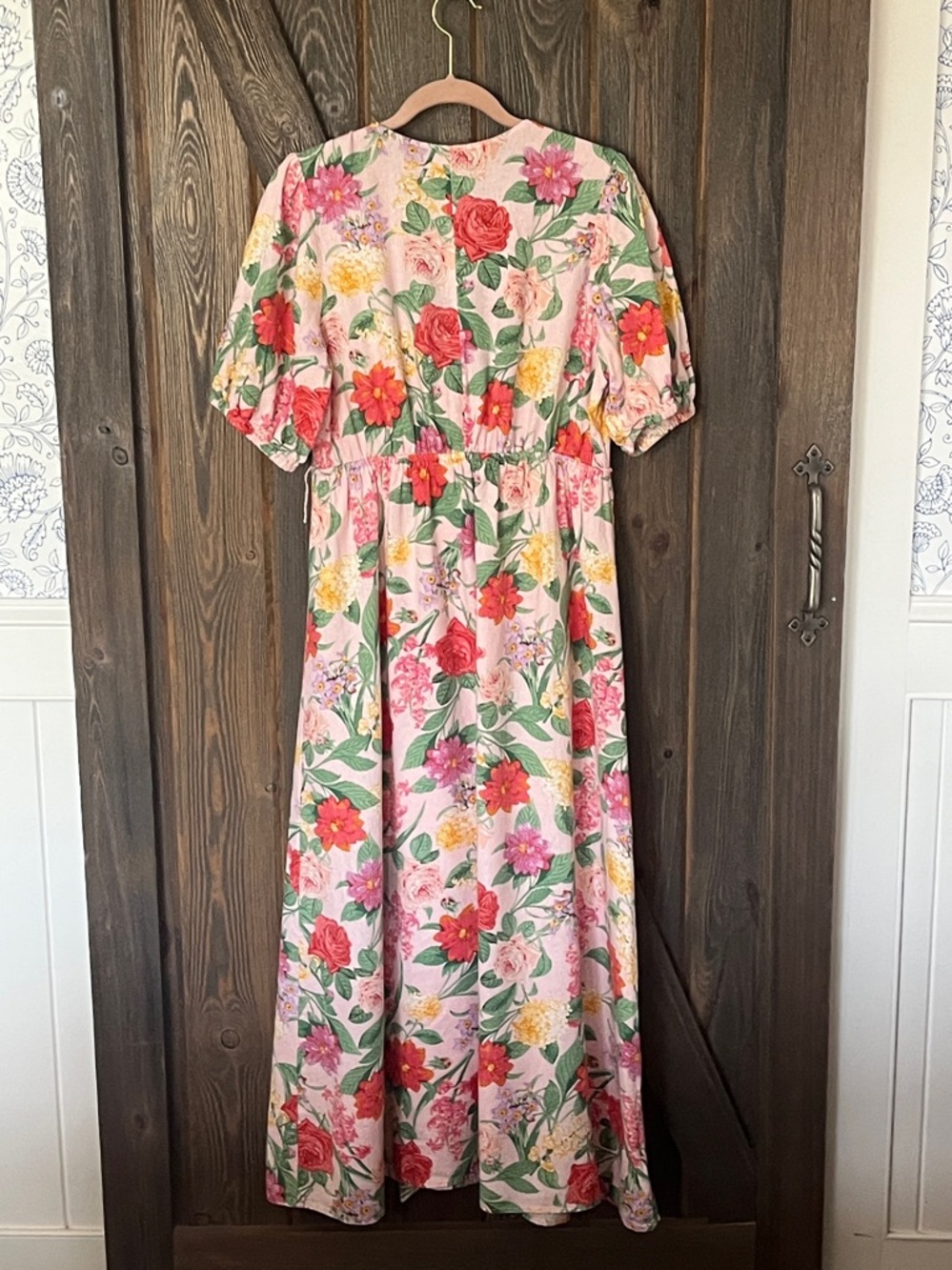 Linen blend floral midi dress - Picture 5 of 8